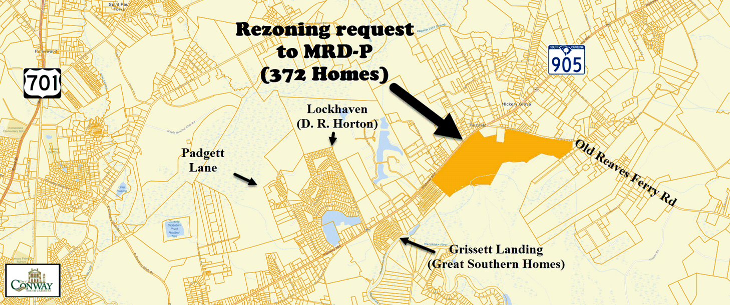 Rezoning to MRD-P in Conway - 372 homes