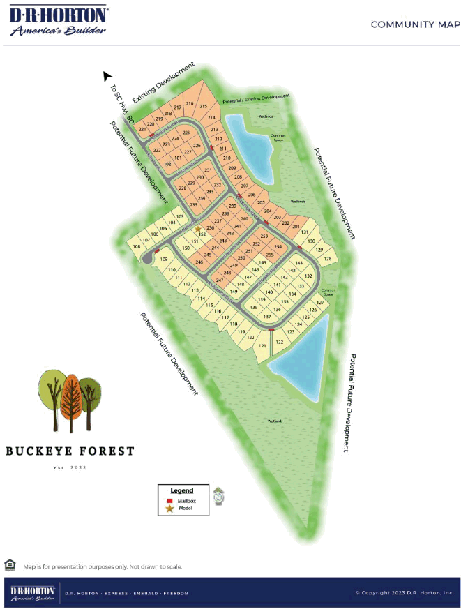 D. R. Horton Community Map of the Conway new home community of Buckeye Forest