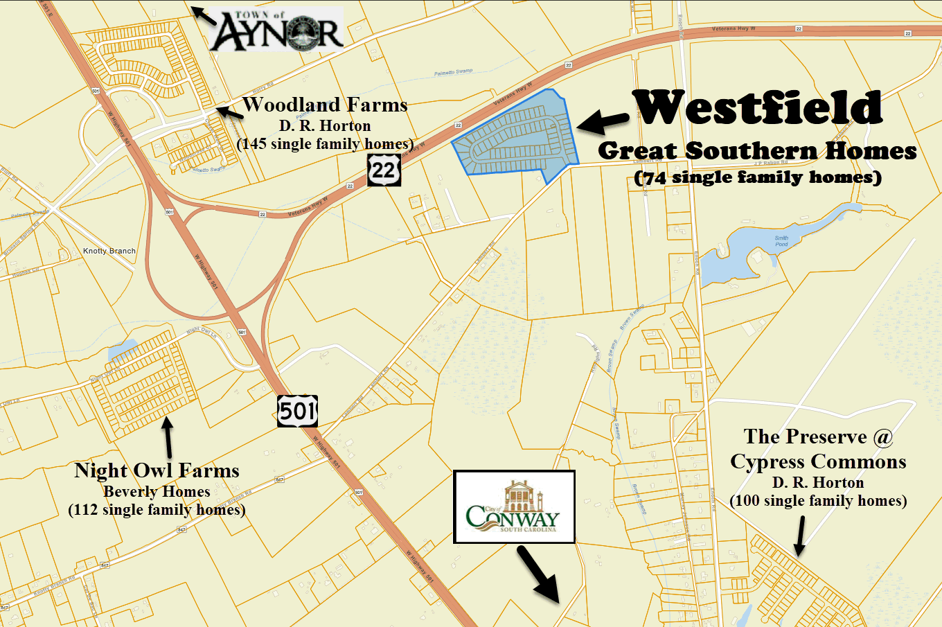 New home community off of Lambert Road in Conway