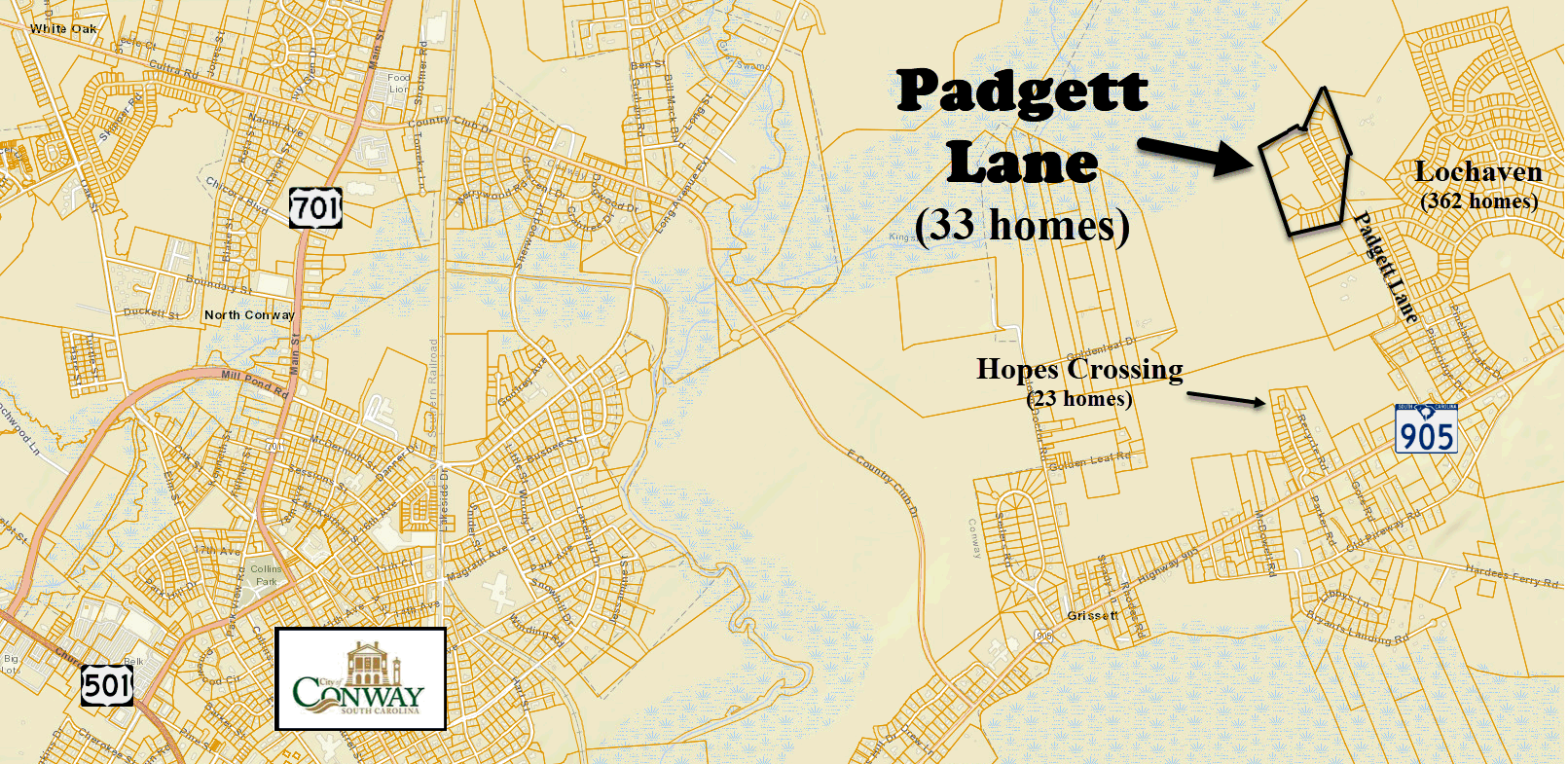 Padgett Lane new home community in Conway