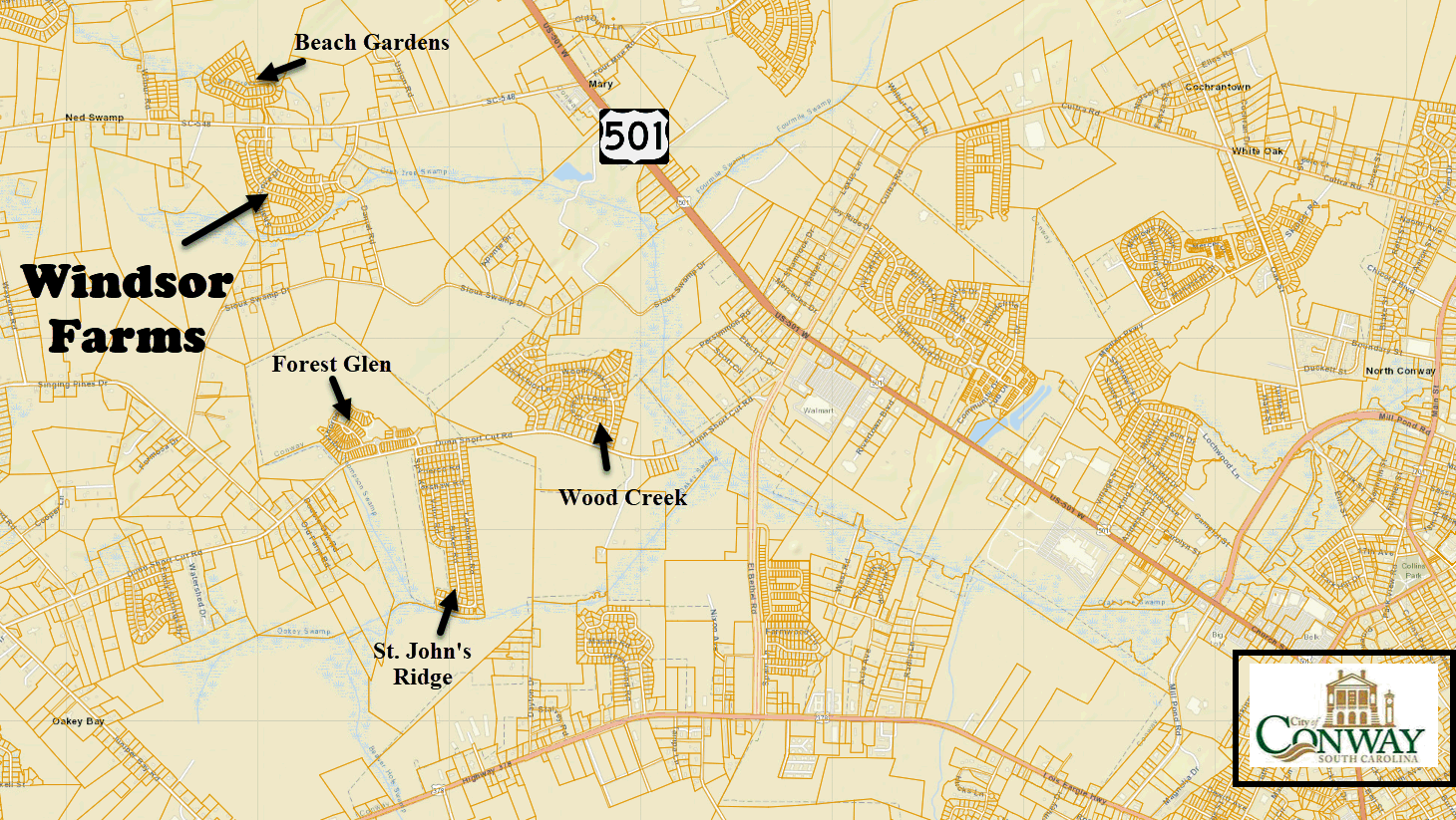 New home community of Windsor Farms in Conway