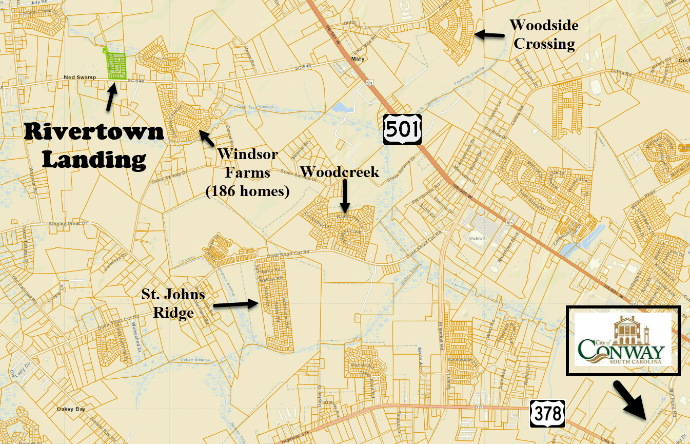 New home community of Rivertown Landing in Conway